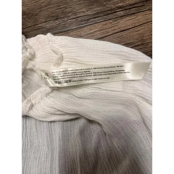 NWT Free People Adella Lace Cami Ivory Boho Peplum Crochet Tank Small Coquette - Picture 10 of 15